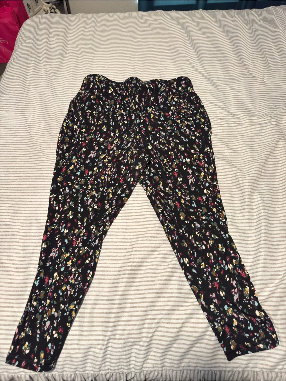 Lane Bryant Black Floral Print Stretch Leggings